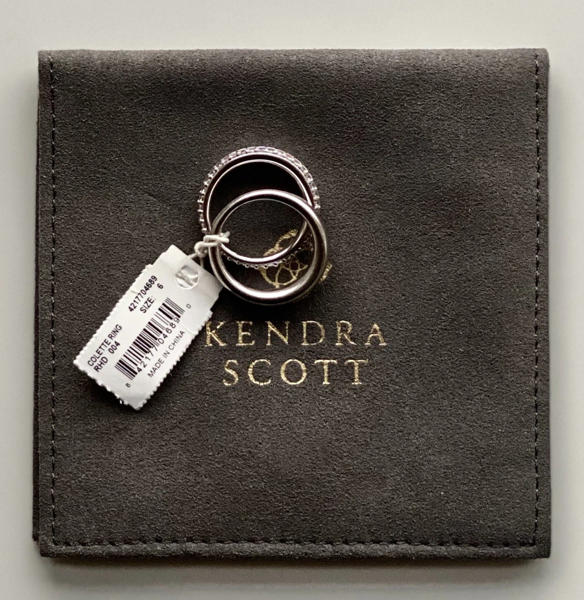 Kendra Scott Colette Ring Set Of 2 In Rhodium Size 7