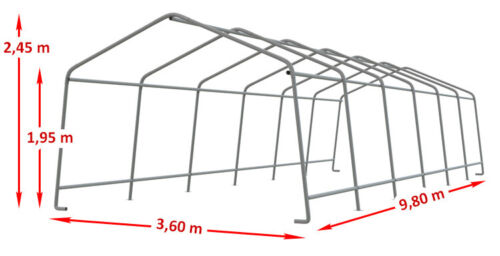 Rundbogenzelt Rundbogenhalle Weidezelt Panel Unterstand 3,3x4,7m GRÜN ANGEBOT PE - Bild 15 von 15