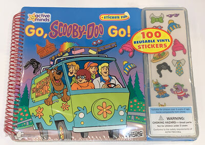 Scooby-Doo 2003 Sticker Fun Book Active Minds 100 Reusable Vinyl Stickers New