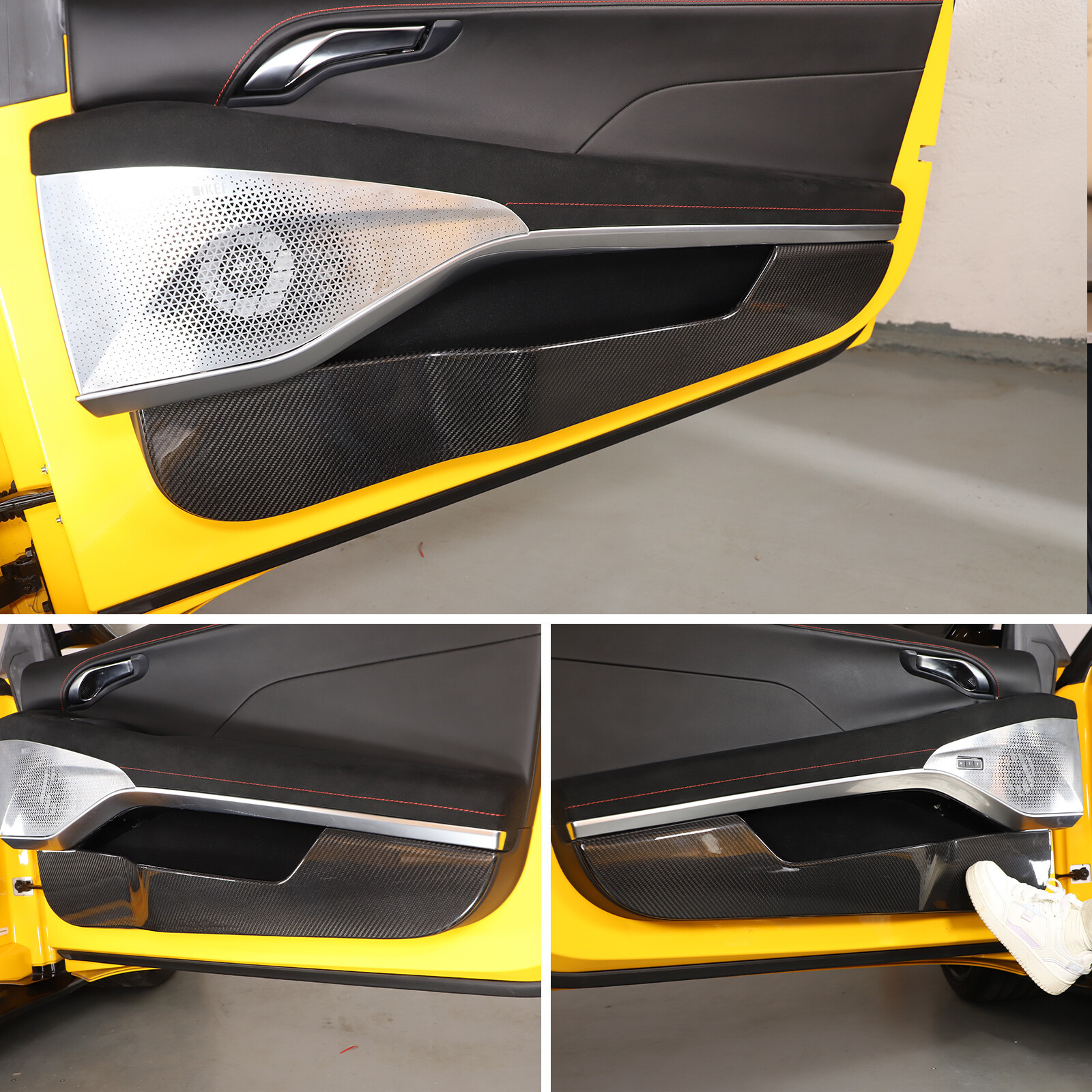 Real Carbon Fiber Door Bottom Anti-kick Panel Trim Cover For Lotus EMIRA 2021-25