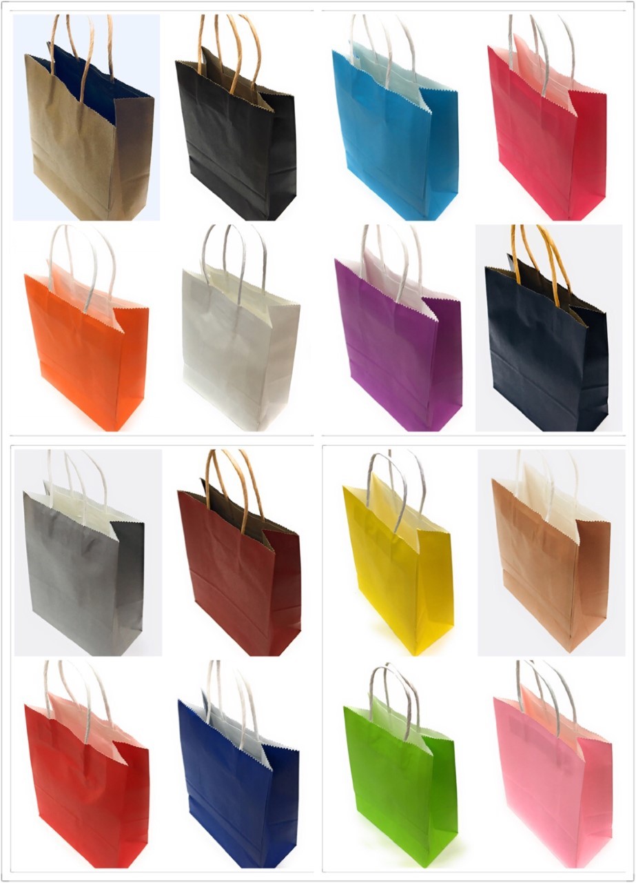 Party Bags Kraft Paper Carrier Gift Loot Bag with Twisted Handle