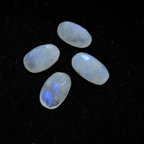 Pierre De Lune Arc-en-Ciel Naturelle - Cabochon 10mm - Bleu Iridescent - Lot De Plus De 25 Pièces