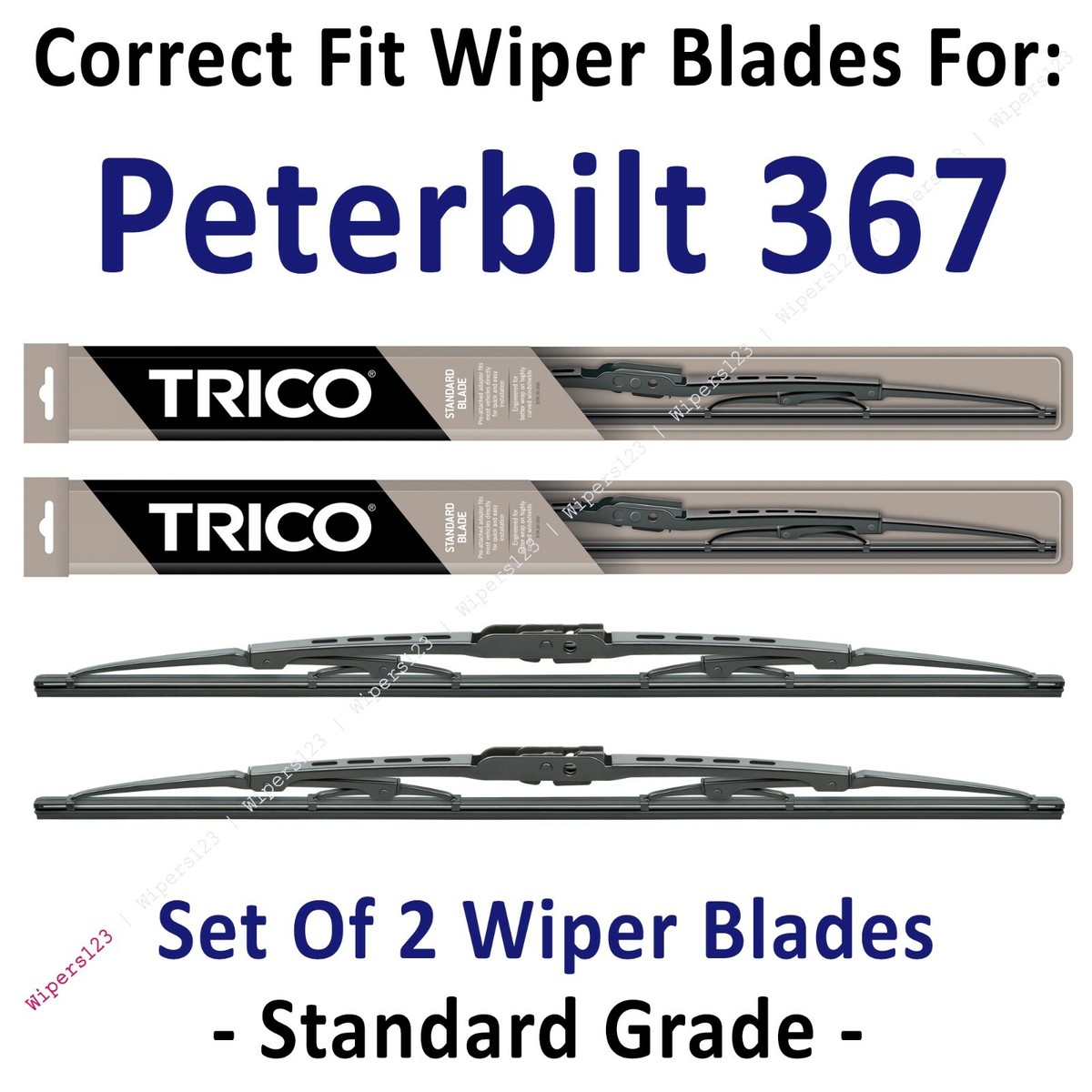 Pieta　Excellent 2G Wiper Blades 2-Pack Standard - fit 2019+ Peterbilt 367