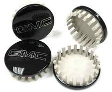 2014-2026 GMC Sierra Yukon Black Center Caps 84388431 w/ 22" Wheels Qty 4 OEM GM