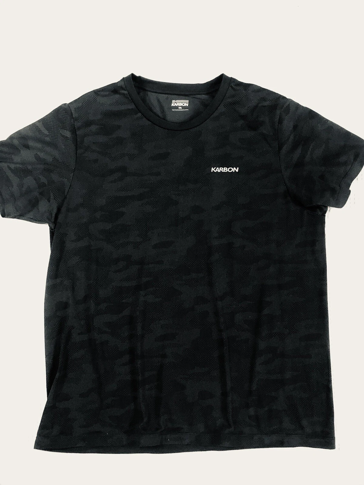 Karbon - Men’s - Quick Dry Shirt 2XL Black Camo Mesh Short Sleeve Pullover XXL