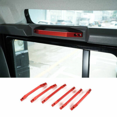 Fit For Defender 2004-2017 2018 Red Aluminum Headliner Handle Cover Trim 4PCS