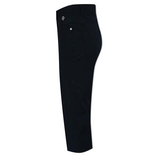 Pure Golf Ladies Stretch Capri in Navy Blue - Picture 5 of 8