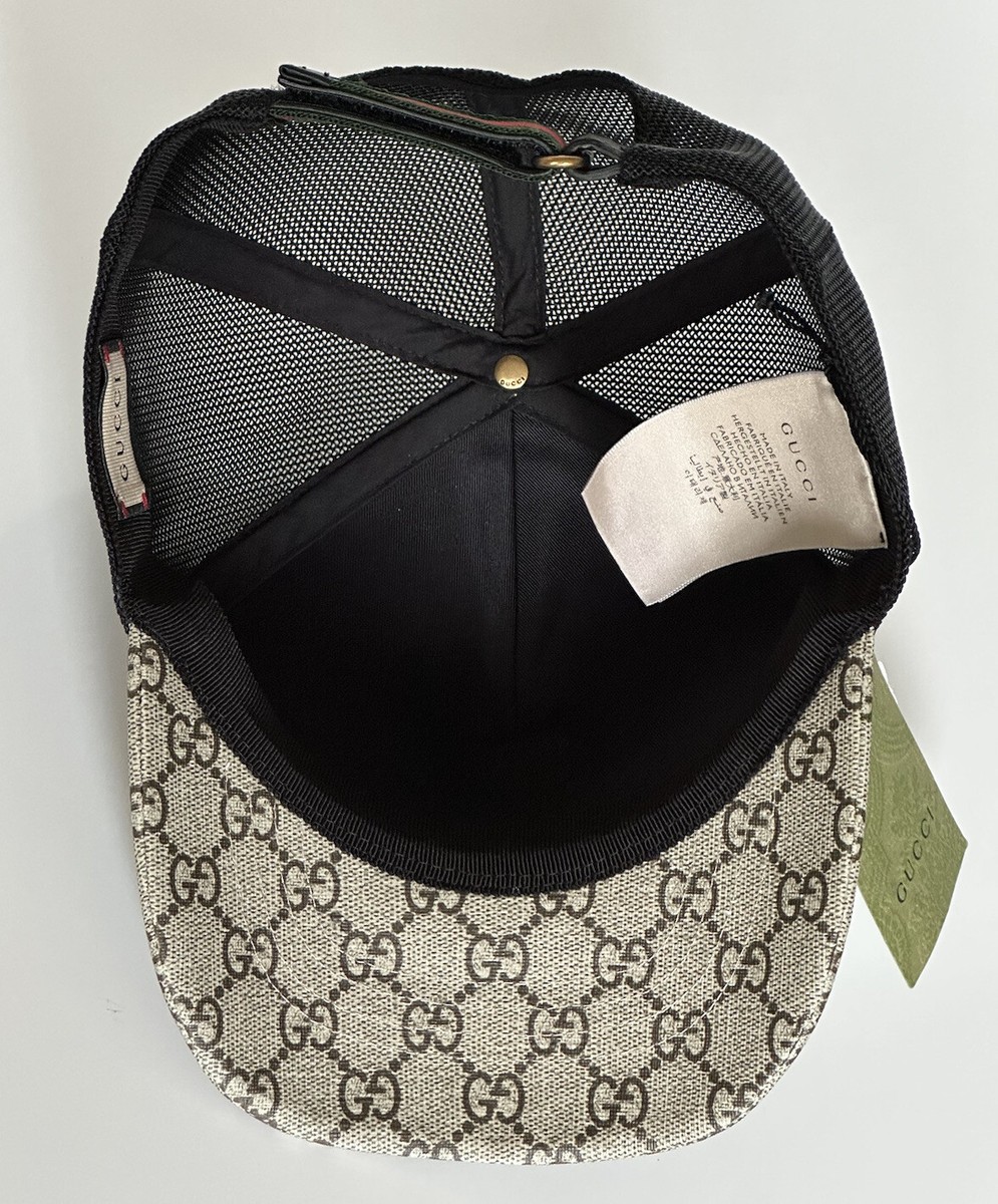 NWT Gucci Tiger GG Print Baseball Cap Brown Hat L (59 cm NWT Gucci Tiger GG Print Baseball Cap Brown Hat L (59 cm