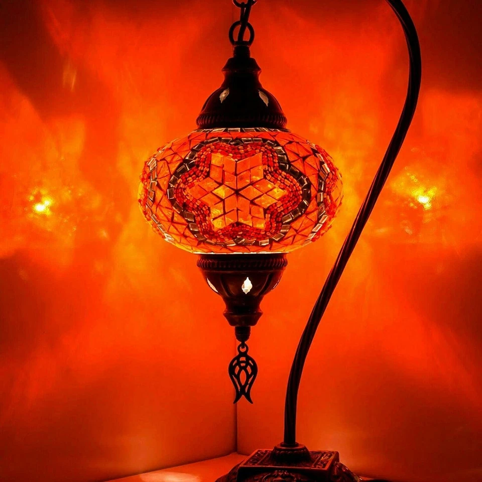 Lampe mosaïque turque marocaine fabriquée à la main Tiffany lampe de bureau - Photo 2/4