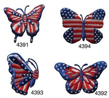 United States Butterfly Embroidery Iron On Applqie Patch