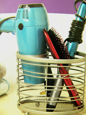 Countertop Styling Organizer Hair Dryer Curling Flat Iron Brush  Holder