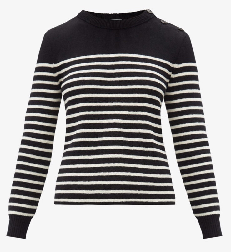 Maglione a righe SAINT LAURENT Nero Bianco Taglia Media