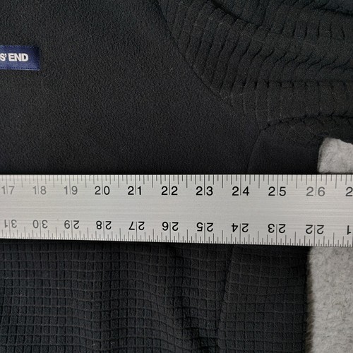 Lands' End Jacket Mens X-Large Black Cobalt Grid Fleece Long Sleeve Full Zip NWT - Picture 14 of 16