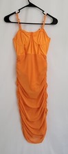 FASHION NOVA: NIGHT SENSATIONS RUCHES DRESS SIZE M ADJUSTABLE SPAGHETTI STRAPS
