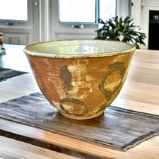 Handmade Studio Cox  Stoneware Clay Signed Pottery Brown Glazed Bowl