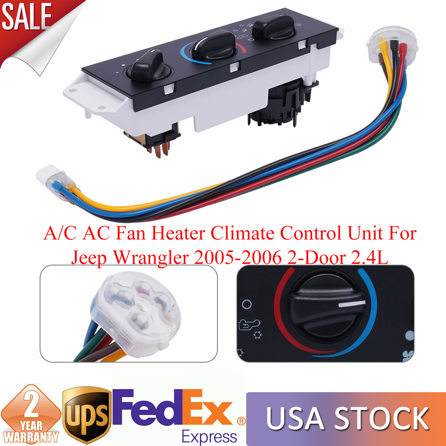 AC Heater Fan Climate Control Switch For Jeep Wrangler TJ 2005 2006 55056558AA