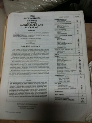 1983 Chevrolet Monte Carlo 5.7L Workshop Service & Repair Manual( - NXT Motors