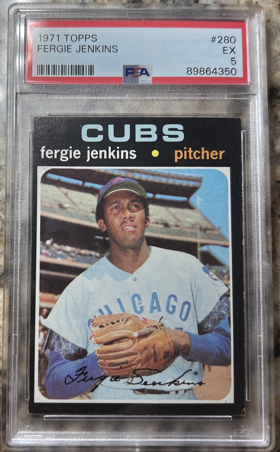 1971 Topps #280 Fergie Jenkins PSA 5 Fresh Grade HOF Cubs