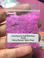 1OZ Solvent Resistant PURPLE CHERRY BLOSSOM Shape Glitter Epoxy US Seller
