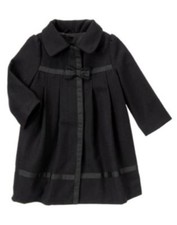 GYMBOREE JOYFUL HOLIDAY BLACK WOOL BOW PLEATED JACKET 6 12 24 2T 3T 4T 5T NWT