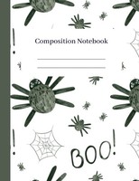 Halloween Notizbuch A5, Liniert, Spinnen & Netz, 120 Seiten, Schwarz