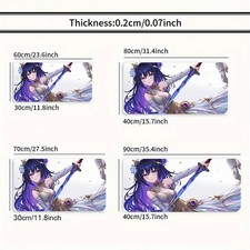 40 90cm1pc Anime Girl Gaming Mouse Pad - Large Desk Mat with Non-Slip Rubber Bas