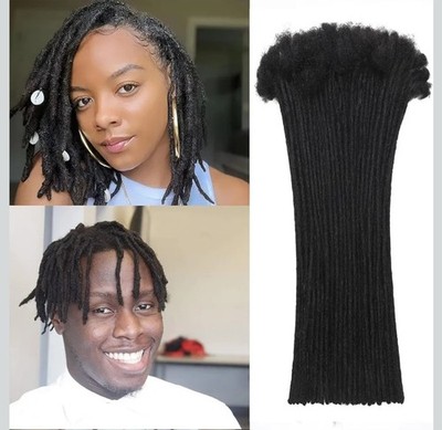 Echthaar Dreadlock Extensions 6 Zoll 20 Strähnen Human Loc Extensions 0,6 cm