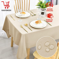 Tischdecke Beige 130X260Cm Abwaschbar Fleckschutz Wasserdicht FüR Esszimmer