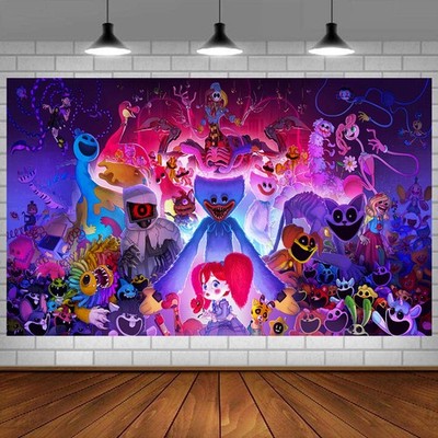 Poppy Playtime Geburtstag Partyzubehör Banner Hintergrundtuch Vinyl Partydeko