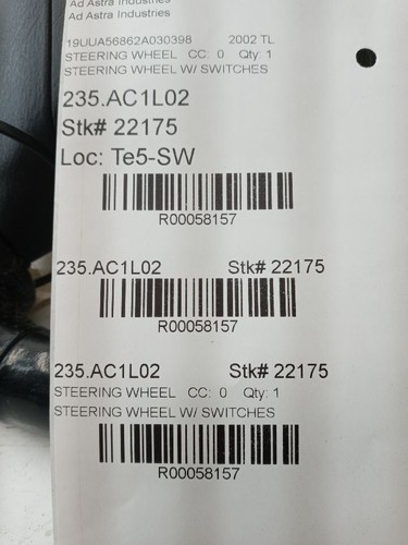 02-06 ACURA TL STEERING WHEEL BLACK LEATHER W/ SWITCHES OEM USED TESTED - Bild 4 von 4