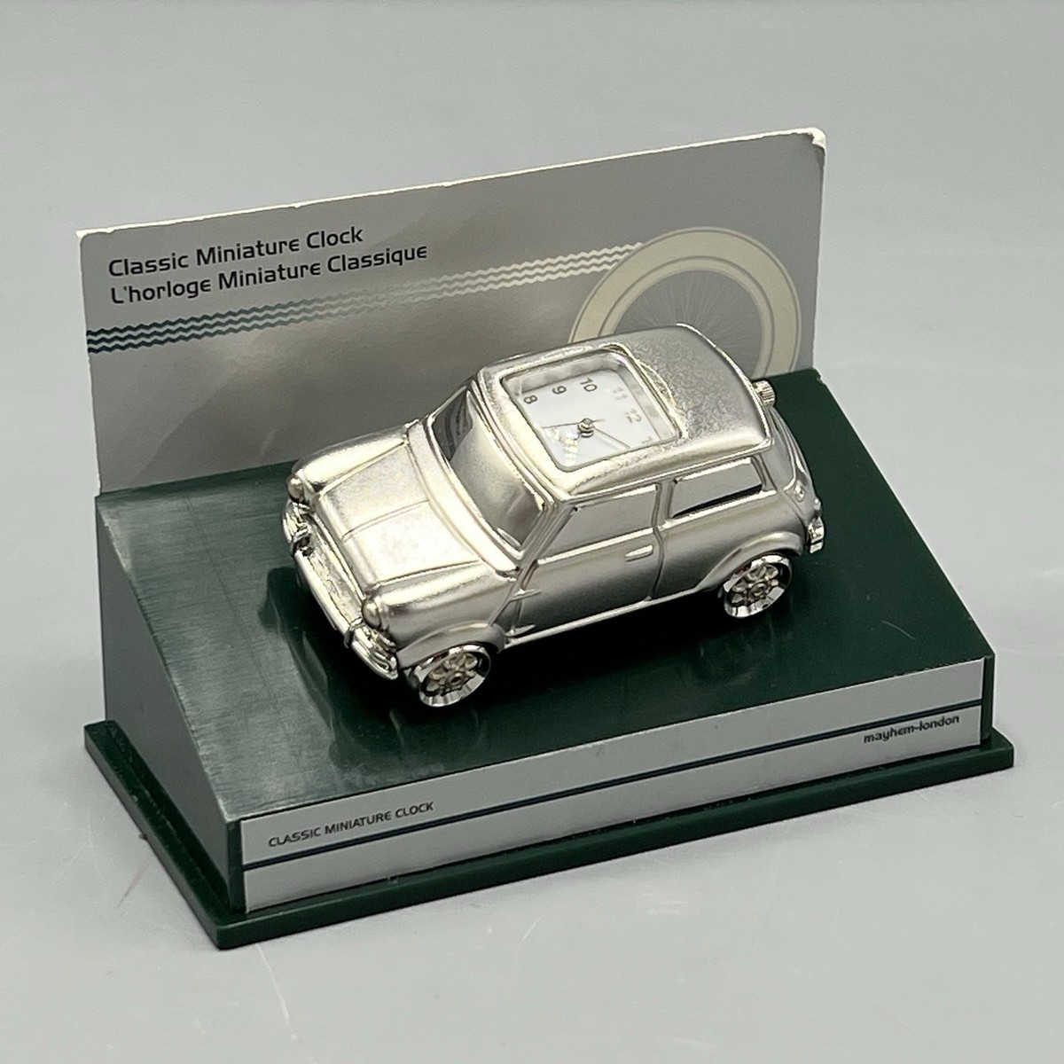 コロン　ミニチュア Classic Miniature Clock By Mayhem London Silver Mini Cooper | eBay