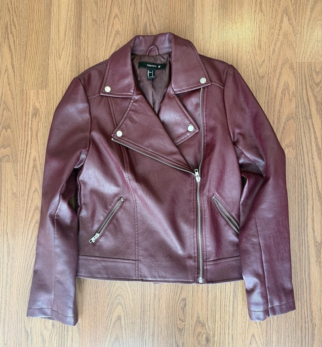 FOREVER 21 Faux Leather Outer Shell Red Coats, Jackets & Vests for Women  for sale | eBay