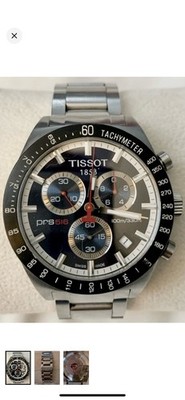 Tissot PRS 516 Quartz Chronograph Tachymeter 100m Black Dial Steel Watch