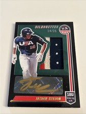 2022 Panini Stars & Stripes Jayden Hylton /25 Gold On Card Auto 3 Color Patch