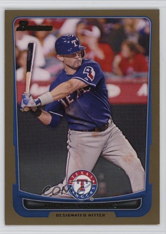 2012 Bowman Gold Border Michael Young #180 3h7