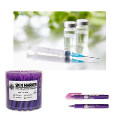 Skin Marker Pens 50 Pack Violet  Single Use  Non-Washable  Medical
