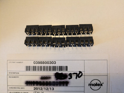 3 Pin Screw Terminal Block Connector 5.08mm Pitch Straight PCB 10PCS Molex Brand