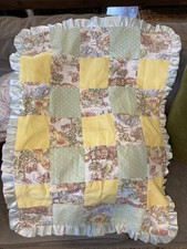 Vintage Quilt Baby Nursery Rhymes Crib Blanket Mary Had A Little Lamb 26  X 19  