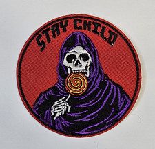 Patches Skull Reaper Embroidered Iron On Patch 3" x 3" IO1