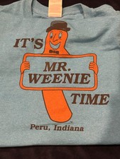 IT'S MR. WEENIE TIME T-SHIRT XXL - Peru Indiana HOT DOGS Oscar Meyer Nathan's