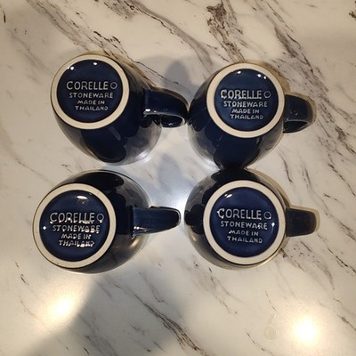 Lot 4 Vintage Corelle Coordinates Stoneware Coffee Cups Mugs