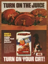 1982 Chef's Blend Cat Food Vintage Print Ad/Poster Retro Animals Pets Art 80s