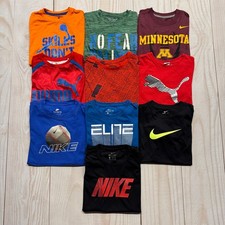 Lot Of 10 Nike Puma Champion Boys Small 8 Athletic Long Short Sleeve T-Shirt