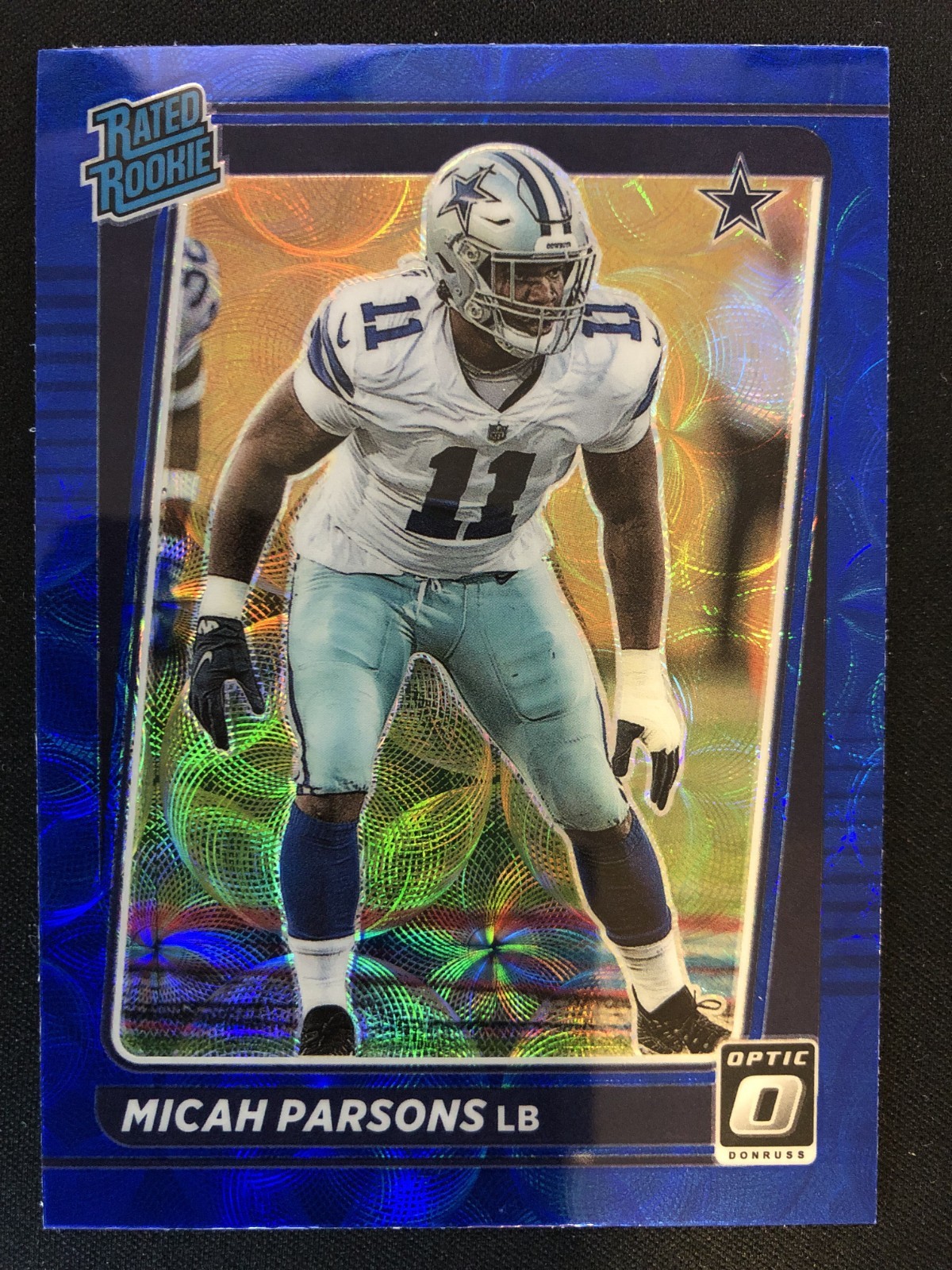 2021 Panini Optic Micah Parsons Blue Scope Prizm Rookie Card RC #245 Cowboys