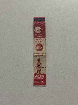 H F Fox Tobacconist Geneva New York Matchbook Cover 338