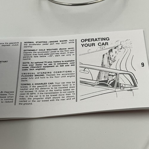 1969 Dodge Charger Owners Manual 69 Owner Guide Operators Book SE and RT - Picture 9 of 9