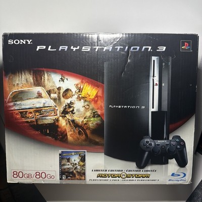 Sony PlayStation 3 MotorStorm  80GB Piano Black Console CIB Limited Edition read