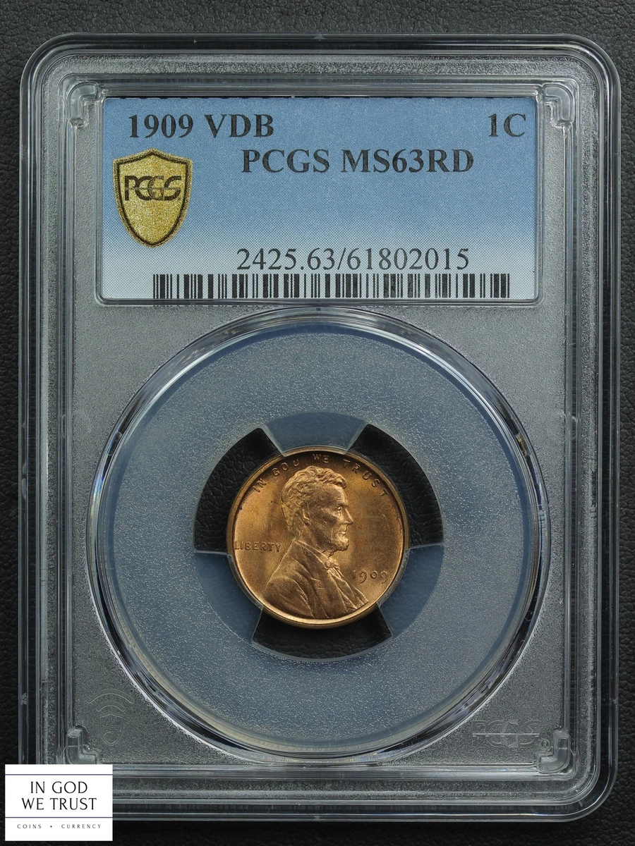 MS 63 Graded 1909 Year Lincoln Wheat US Small Cents (1909-1958