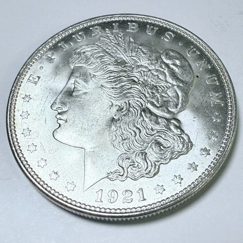 1921-P Morgan Silver Dollar, 90% Silver MS MINT STATE PLUS DETAILS #5673