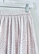 Vintage Red White Polka Dot Midi Skirt ILGWU Union Made High Waist Pleated Small